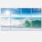 Designart - White and Blue Waves under Sun - Seascape Canvas Art Print
